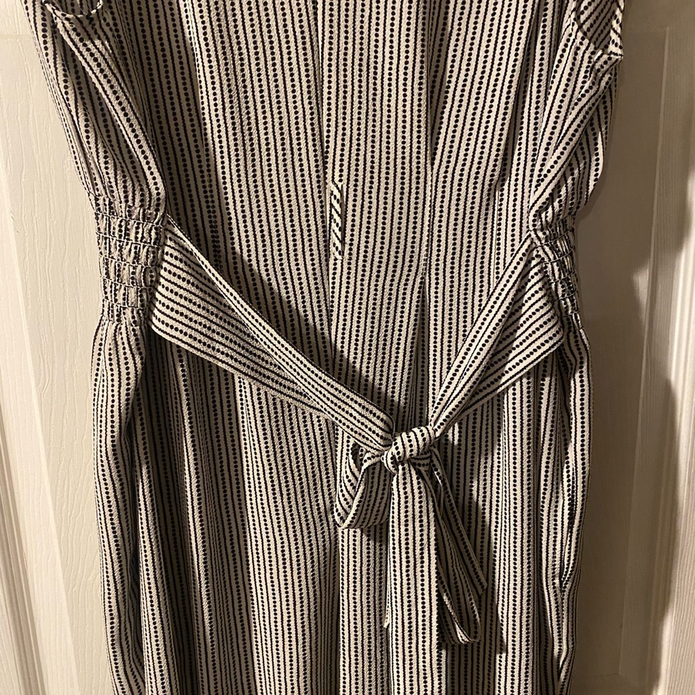 Max Studio Black and White Striped Jumpsuit - Picture 7 of 10